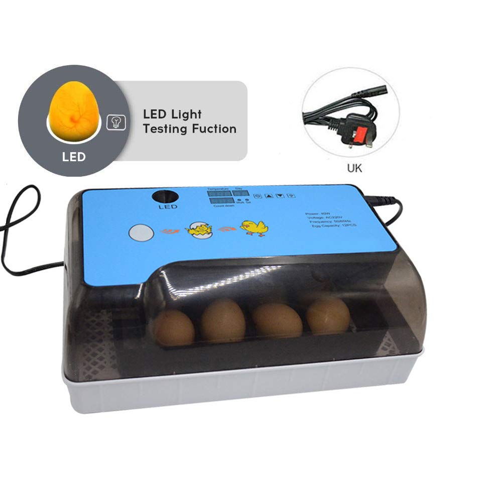 Miraitian Egg Incubator Digital Fully Automatic Hatcher for 4-35 Eggs Duck Egg,Bird Egg,Turkey Egg Poultry Eggs Hatcher Auto-Turning Simulate the original hatching mode,LED Screen display temperature