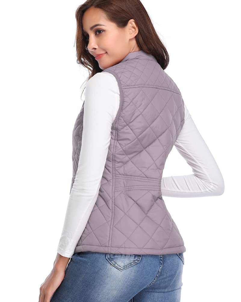 fuinloth Gilet Donna Smanicato Invernale Panciotto Dritto Collarei Giacche Ultraleggeri Senza Maniche Giacca con Tasca con Cerniera