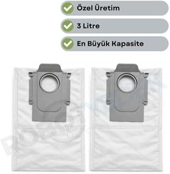 robotyedek, QRevo Curv 2 Flow Roborock ile Uyumlu 2 Adet Toz Çöp Torbası
