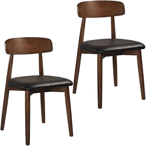 Miniatura 19 de YVYKFZD Sillas de comedor de madera maciza, juego de sillas de comedor sin brazos, sillas de cocina tapizadas de cuero, cómoda silla auxiliar con