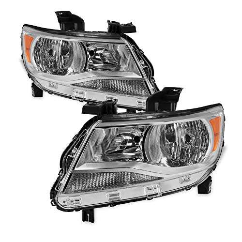 AKKON - Fits 2015-2021 Chevy Colorado Halogen Type Headlights Driver Left+Passenger Right Pair Chrome Clear Headlamp