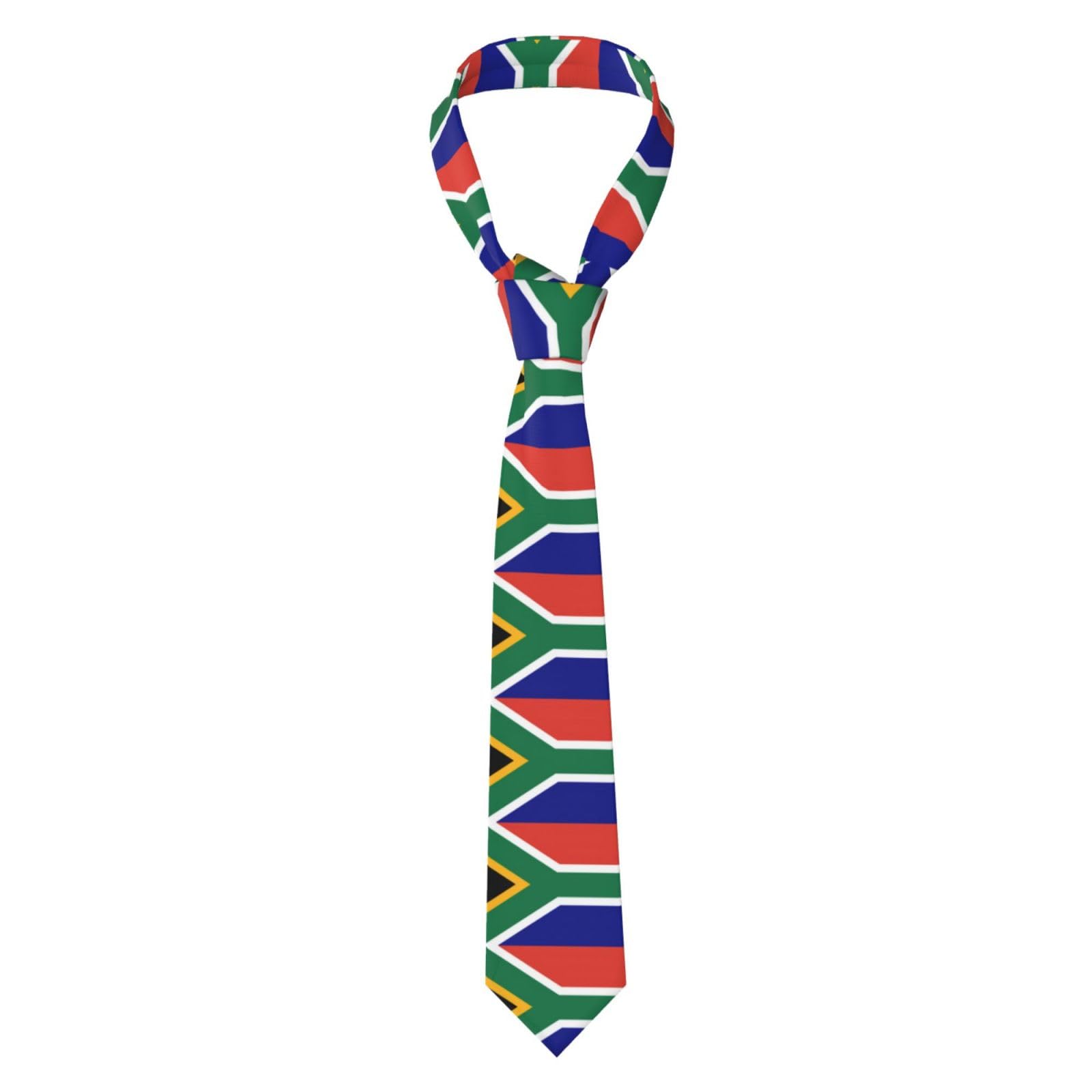 Wurton Unisex South African Flag Vietnamese Flag Print Men's Novelty Necktie Funny & Formal Neckties For Weddings, Business Parties Gift, One Size