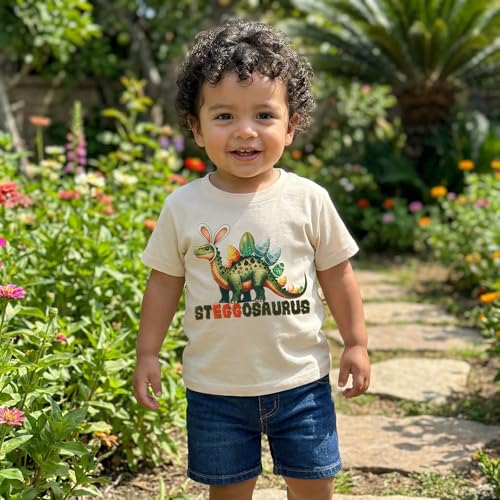 Image of Easter Bunny Shirt for Toddler Boys Girls Kids Funny Rabbit Letters Graphic Cotton Short Sleeve T-Shirt Top