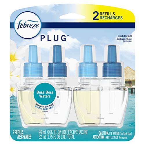 Febreze Odor-Eliminating Fade Defy PLUG Air Freshener Refill, Bora Bora, (2) .87 fl. oz. Oil Refills