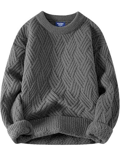 Image of Aelfric Eden Vintage Oversized Sweaters Crewneck Knit Pullover Baggy Loose Casual Cable Sweater 2025 Fall Clothes