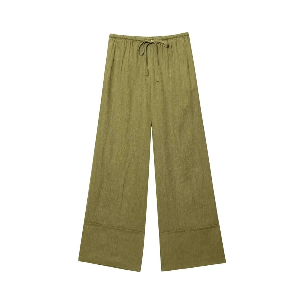 Solid Color Casual Lapel Simple Cotton And Linen Long-Sleeved Shirt Wide-Leg Pants Ladies Two-Piece Suit