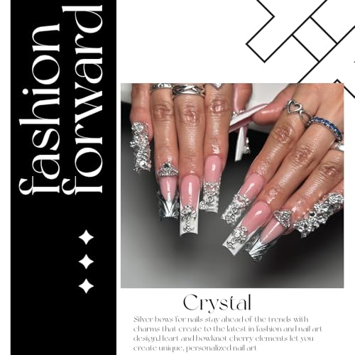 50% Off 120PCS Silver Nail Charms with 7 Shapes for Nail Art - Image 2