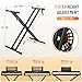 CAHAYA Keyboard Stand and Bench Set: 13~39 Inch Wide Adjustable Height Heavy Duty Portable Piano Stand and Bench with Locking Straps Double-X 7-Level Adjustable for 61 76 88 Key Keyboards