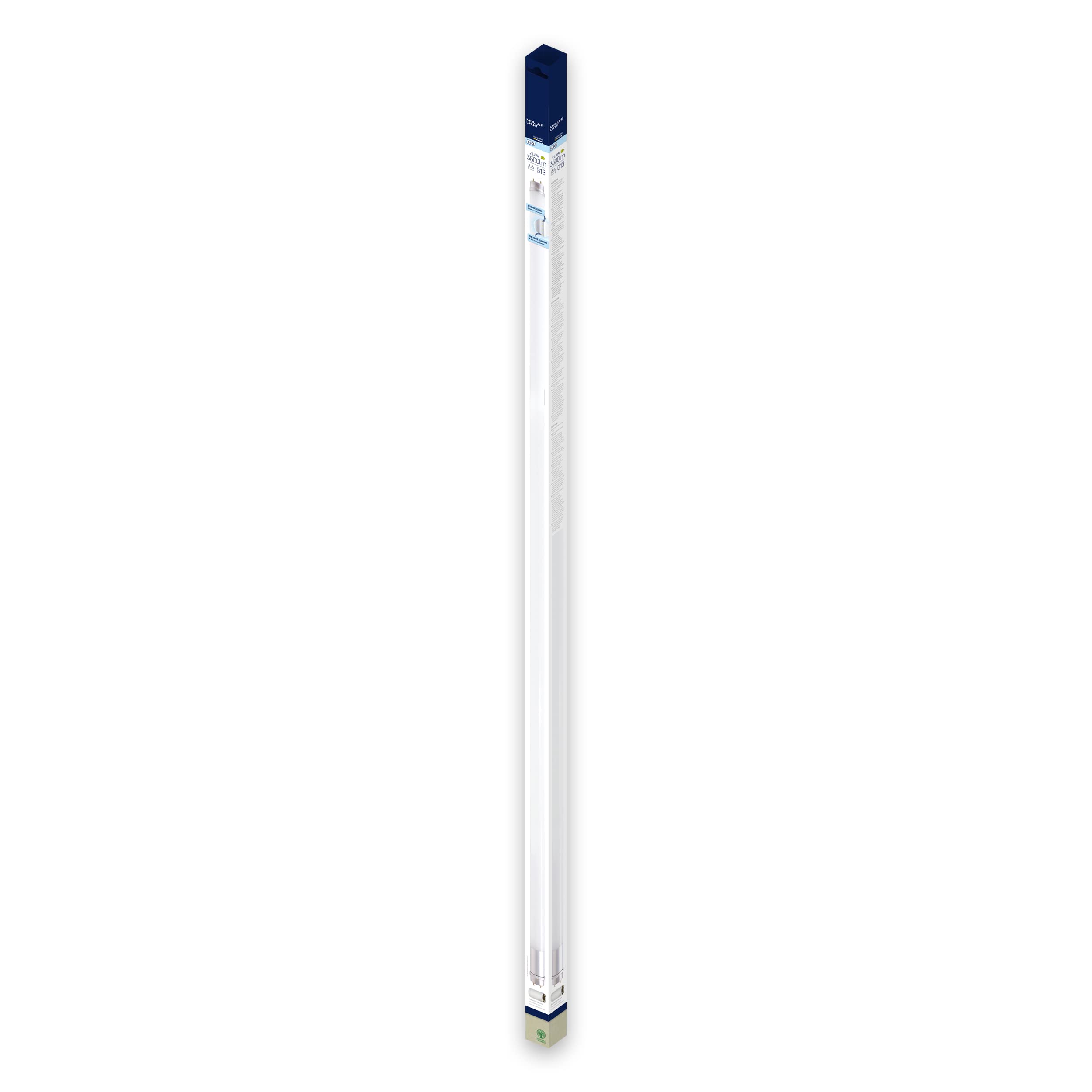 Müller-Licht Tube LED professionnel G13, tube LED 150 cm, 21,8 W, 3500 lm, blanc lumière du jour 6500 K, verre