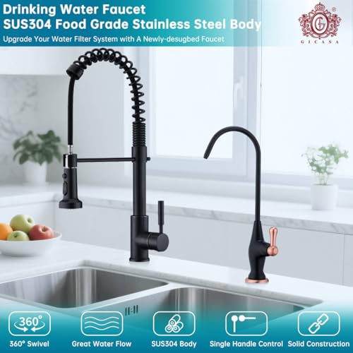 Image of Sink Drinking Water Faucet,Stainless Steel Sink Water Filter System, Suitable for Most Reverse Osmosis or Water Filtration Systems, Reverse Osmosis Faucet for Kitchen Bar