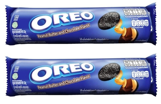 DECADENT Oreo Peanut Butter and Chocolate Flavor Sandwich Cookies, Love to Share, Each 119g X Pack of 2 (Product Of Indonesia)-image-14