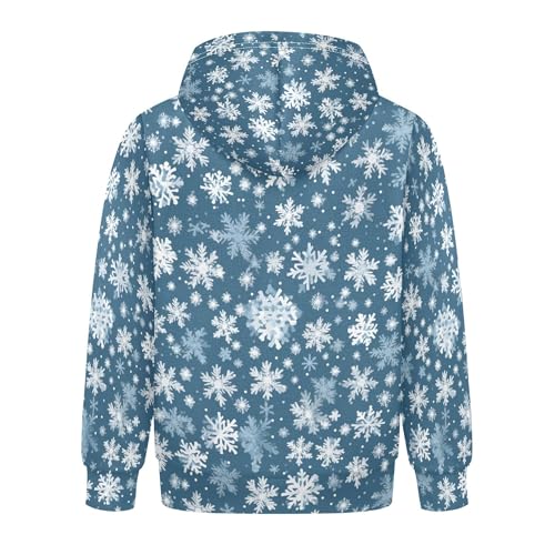 Kids Hoodies Sweaters Christmas Xmas Snowflake Hooded Sweatshirts with Big Pockets for Boys Girls B04003892