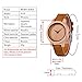 BOBO BIRD Women's Bamboo Wooden Watch with Brown Cowhide Leather Strap Analog Quartz Casual Watches