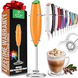 Zulay Powerful Milk Frother Handheld Foam Maker for Lattes - Whisk Drink Mixer for Coffee, Mini Foamer for Cappuccino, Frappe, Matcha, Hot...
