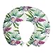 ABAKUHAUS Acquerello Cuscino da Viaggio, Refresh Tropical Fiori, Accessorio in Schiuma di Memoria per Viaggio, 30 cm x 30 cm, Multicolore