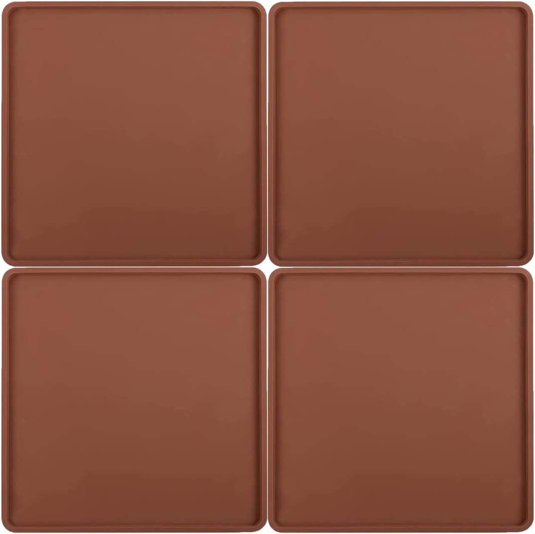 4 PCS Extra Thick Silicone Dehydrator Sheets With Edge - Fruit Vegetables Leather Trays for Liquids - Liner Mats Accessories for Kitchen Dehydrator