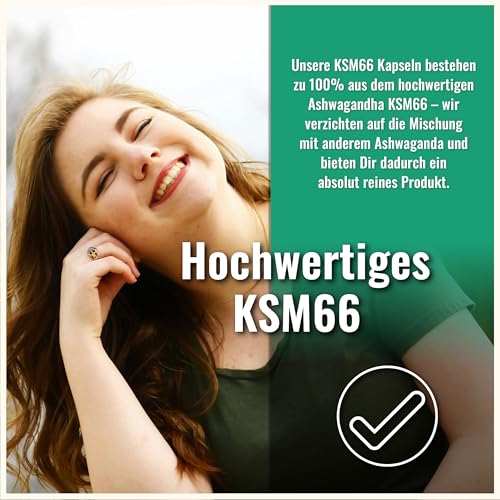 Ashwagandha KSM-66 Kapseln - Ultra Hochdosiert 6000mg pro Kapsel – Reines Extrakt ohne Zusätze – 100 Ashwagandha Kapseln – KSM66 Withanolide 3
