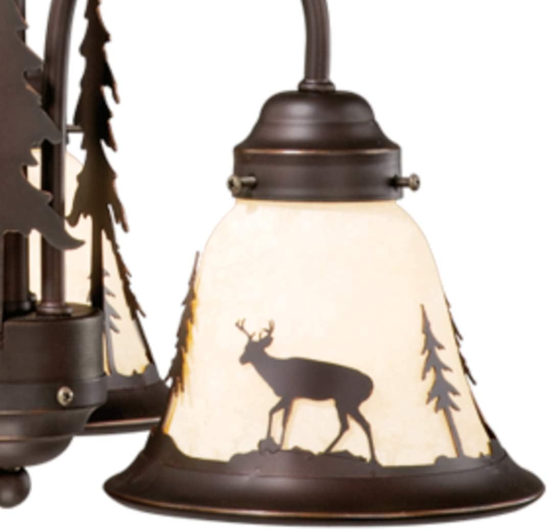 3 Light Burnished Bronze Rustic Deer Ceiling Fan Light Kit Rustic Fan Kit Wildlife Ceiling Light Lodge Lighting Ceiling Rustic Deer Ceiling Light Deer Lighting