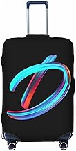 Custom Initial Suitcase Covers Personalised Elastic Luggage Cover Suitcase Protector for 18-32" Travel Suitcase, Design Your Own Travel Accessories Protective Covers Print Name Text, Rainbow Letter D