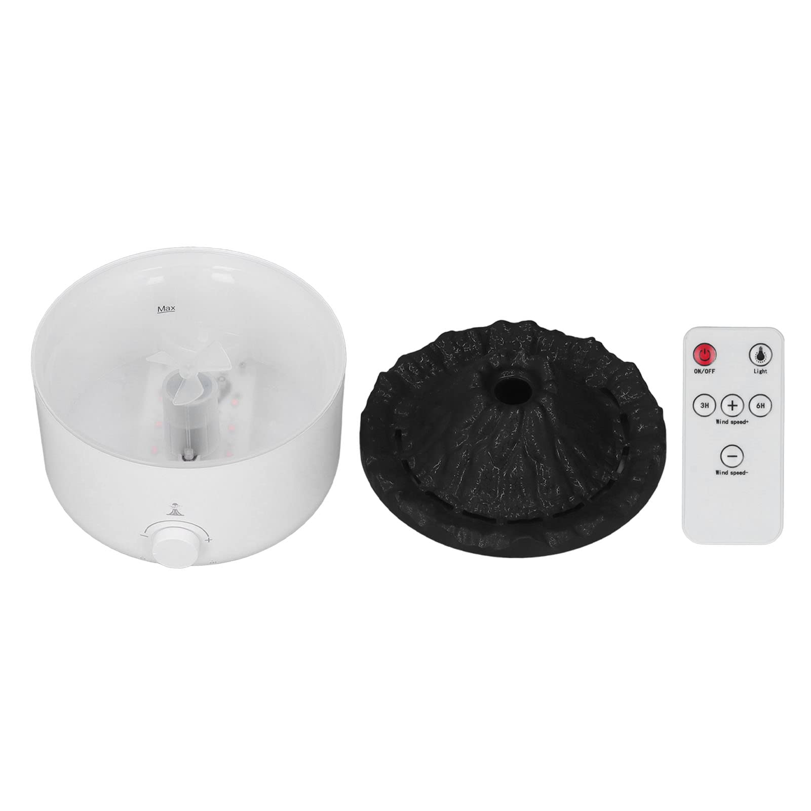 560ML Diffusore di Oli Essenziali Diffusore di Aromaterapia a Vulcano Ultrasonico con Telecomando, Diffusore a 2 Modalità di Fiamma e Autospegnimento Senza Acqua, Umidificatore Ultra-Silenzioso