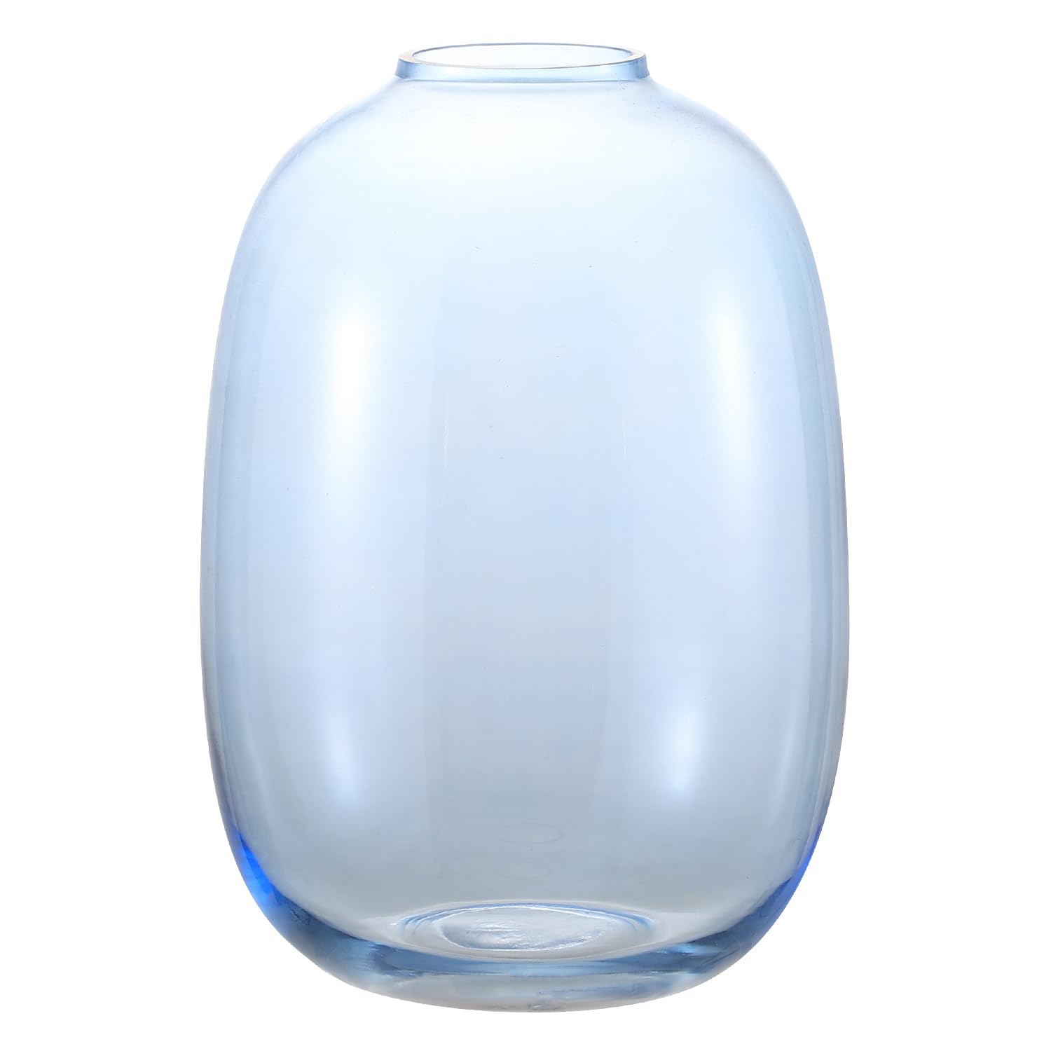 KAYLETIN Jarrón azul, jarrón grande de cristal para flores, jarrones altos de cristal para ramo, jarrones grandes para sala de estar, comedor, dormitorio, estante, boda, oficina, mesa de café, 25 cm