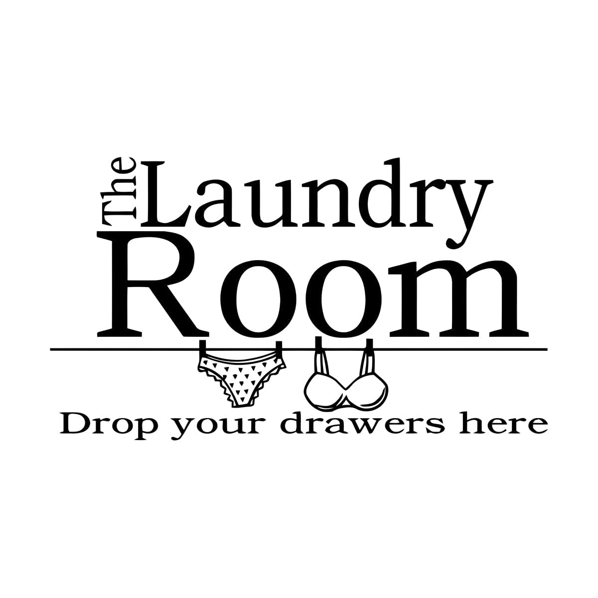 Lzhouting Wall Stickers 0287 Laundry Room Wall Decal Quote Vinyl Sticker Poster Removable Mural Decor Small - 42X72cm