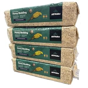 All Walks (40L) Hemp Bedding for Chicken Coops, Guinea Pigs, Hamsters, Rabbits, and Other Small Animals – 100% Natural, Superior Odor Control, Sustainably Sourced Pet Bedding – Made in America