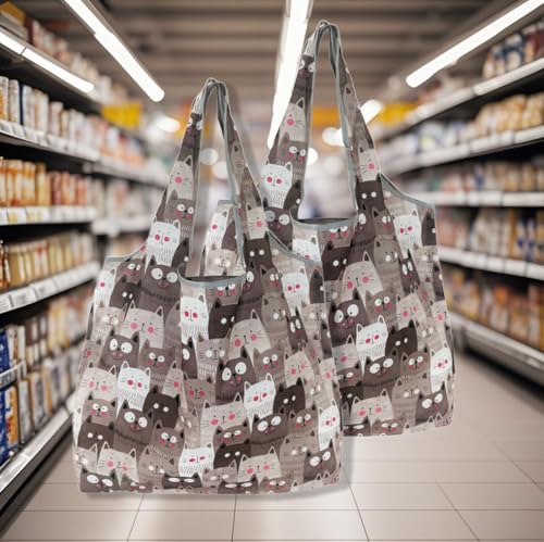 Paquete De 2 Bolsas De Comestibles Reutilizables Y Resistentes, Plegables, Bonitas Bolsas De Compras Extragrandes, 30 Libras