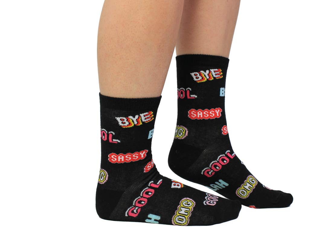 Cockney Spaniel 1 Pair of Women's Novelty Crew Socks, Size: UK 4-8 (EUR 37-42), Fun and Quirky Gift Socks for Women (UK, Alpha, One Size, Regular, Regular, Sassy)