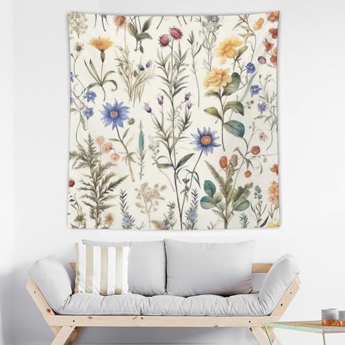 Tapisserie murale vintage esthétique de 152cm pour un salon rétro et bohème