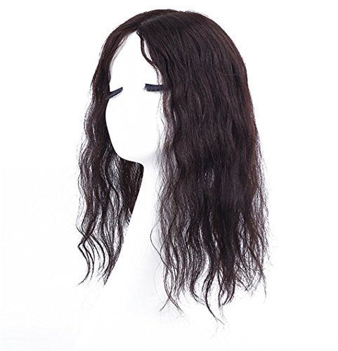 Human Hair Topper Curly Hand Tied Clip in Top Hairpieces for Women with Thinning Hair 3.5