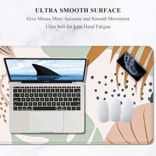 Image of Auhoahsil Large Gaming Mouse Pad, XL 31.5 x 11.8 in Desk Mat, Leaves
