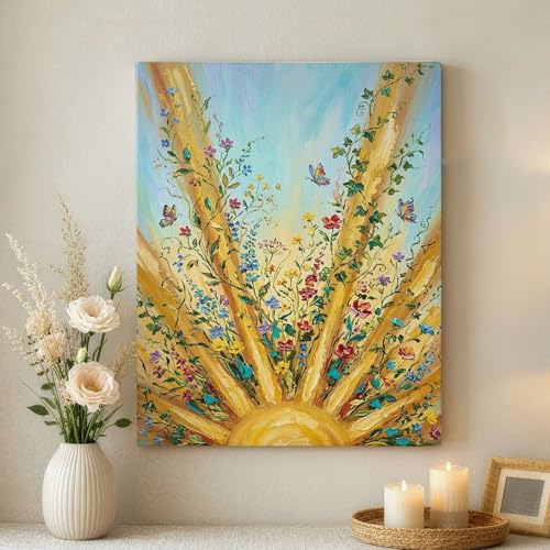 Toile murale abstraite fleurie pour illuminer votre chambre à coucher