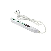 FANTON 47402 Multipresa SLIM 1,5 metri 3 prese bipasso, interruttore di sovraccarico con spina piccola CLOCK utile per posti stretti, dietro a mobili e comodini