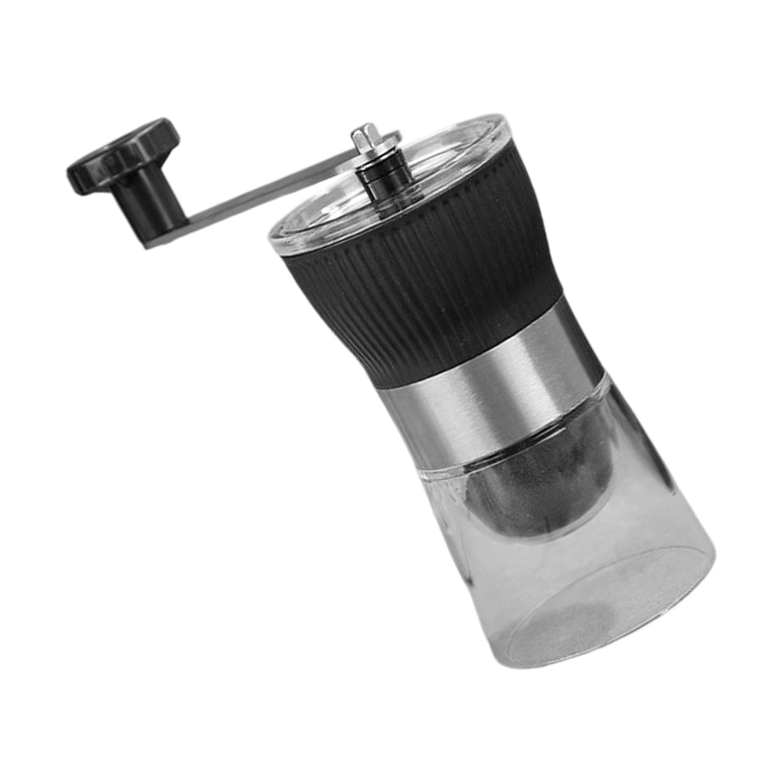 Buxuaaaa Premium Manual Coffee Grinder Adjustable Ceramic Burr with Detachable Glass Bowl for Coarse to Fine Grinding Detachable Glass Jar Coffee Grinder
