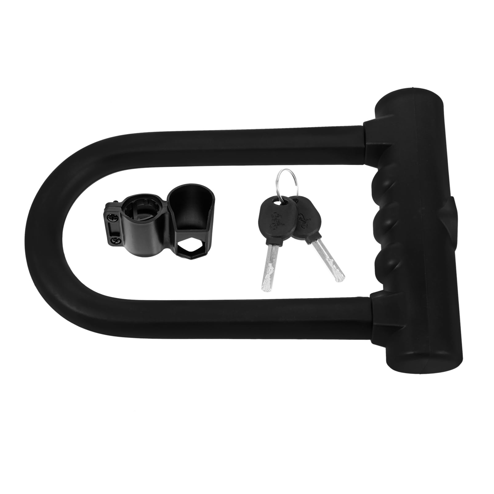 GANAZONO Verrouillage de Vélo U Silicone Robuste et Durable Cadenas Multifonction pour Vélo et Objets Divers Design Aux Rayures Usure Couleur Noire