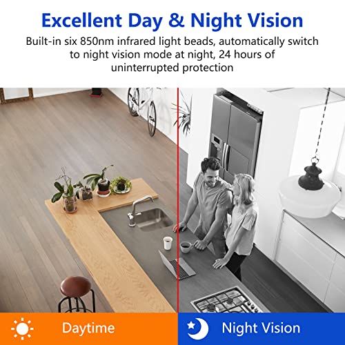 Edsace Pan Tilt Wifi Dome Security Camera, 360 Degree Smart Indoor Camera,Human And Pet Ai Recognition,2-Way Audio,Ideal For Baby Monitor And Pet Monitor Camera #TOP1