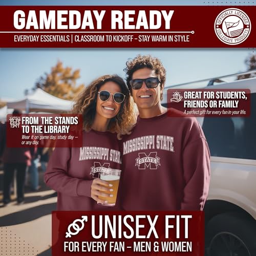 Image of NCAA College Sweatshirt Fleece Crewneck Pullover for Men and Women | Officially licensed NCAA college gameday crewneck pullover - 9 oz fleece lined sweatshirt with arch and logo design