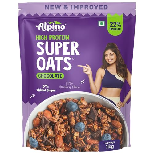 Image of Alpino Pre-Workout High Protein & Fiber Diet Super Combo - Super Oats Chocolate 1kg, Dark Chocolate Peanut Butter Crisp 1kg Combo
