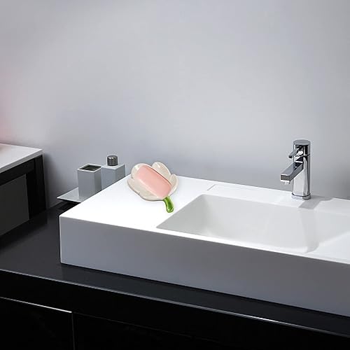 Miniatura 8 de Jabonera de barra para ducha, bonita jabonera sólida de cerámica, forma de hoja, bandeja decorativa para jabonera, ahorrador de jabón drenable de