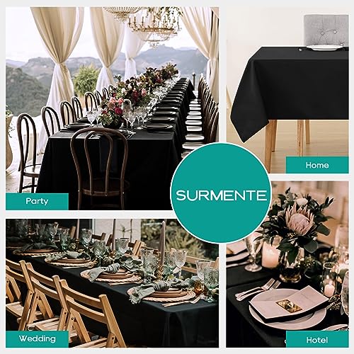 Surmente 10 Pack Black Tablecloth 90 x 156-inch Rectangular Polyester Table Cloth for Weddings, Banquets, or Restaurants by Surmente - Image 8