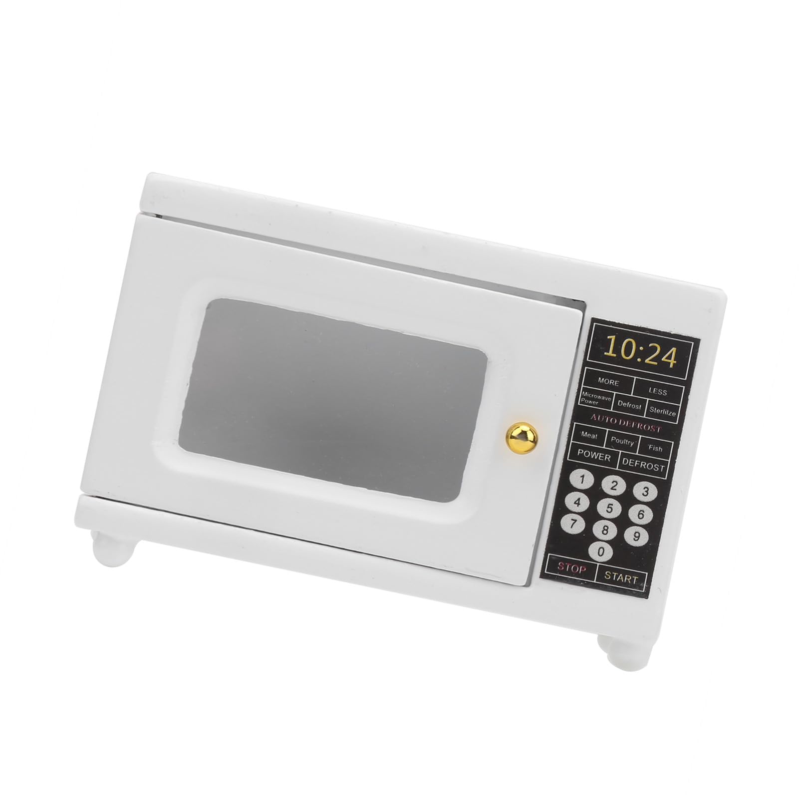 FONGKNOX Micro-ondes Miniature 1/12 – Maison De Poupée, Accessoire Cuisine En Bois, Blanc, 6,5 X 2,5 X 4,2 Cm