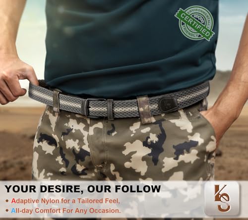 Image of KEMISANT Men's Golf Belt Nulti-pack, Braided Woven Stretch Belt for Gift Men Casual Jeans Sports Work 1 3 /8 inch