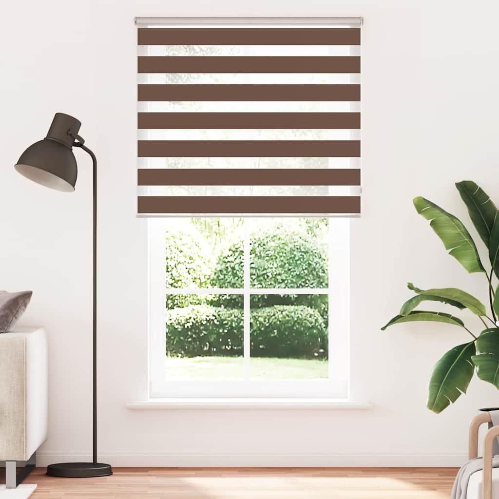 Doppia tenda avvolgibile marrone, 120 x 230 cm, Klemmfix, senza | Flessibile protezione dagli sguardi indiscreti e regolazione della luce per soggiorno e camera da letto. Fissaggio con viti o