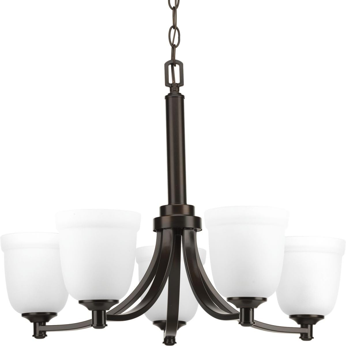 Greatest Product Topsail Collection 5-Light Etched Parchment Glass Coastal Chandelier Light Polished Chrome