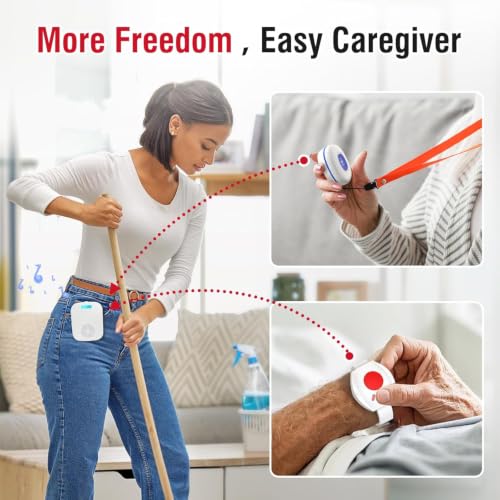 Image of CallToU Caregiver Pager Wireless Call Button for Elderly /Senior,2026 New Version Pager with Vibration & Rechargeable,Nurse Alert System for Home Care Seniors
