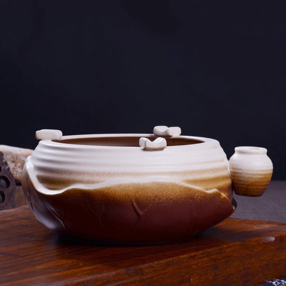 Posacenere posacenere in ceramica, adatto per regalare persone ufficio/casa posacenere in ceramica verde diametro esterno 20 cm altezza 9 cm (colore: rosso-22 x 9 cm), dimensioni: verde-22 x 9 cm