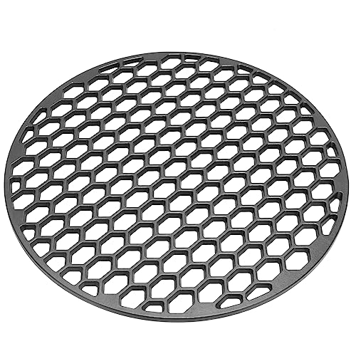 Image of SafBbcue 18 3 /16 inch Cast Iron Grate & Grate Lifter for Large Big Green Egg,Vision Grill B-11N1A1-Y2A VGKSS-CC2 C4F1F1SB,Kamado Joe KJ-23RHC Classic II,Outdoor Gourmet FSOGBG2106 Grills Replacement Parts