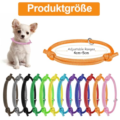 12 Stück Welpen ID Halsbänder, Welpenhalsbänder Einstellbar Soft Welpen Halsbänder, für Kleine Katzen, Hunde Welpen für Neugeborene Haustiere, 12 Farben
