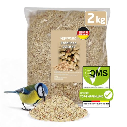 Eggersmann volaris Gehackte Erdnüsse Vogelfutter 2kg Vogelfutter Erdnüsse für Wildvögel Energie- & proteinreich Gehackte Erdnusskerne frisch & naturbelassen Hochwertiges Wildvogelfutter